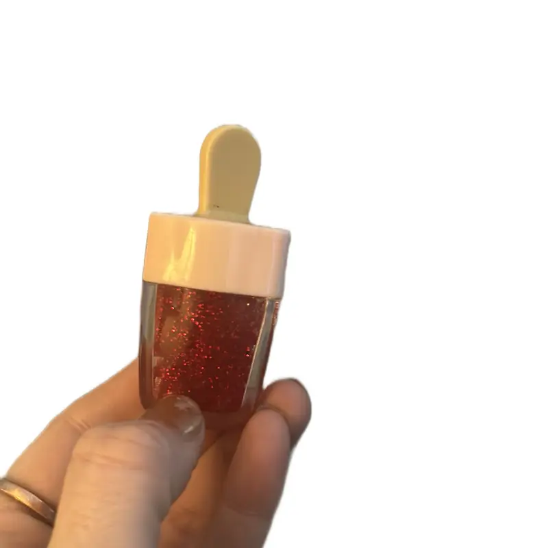 Kiss Me Red Glitter Lipgloss - Kissable Lips Makeup and Lipstick Glossy Cosmetic