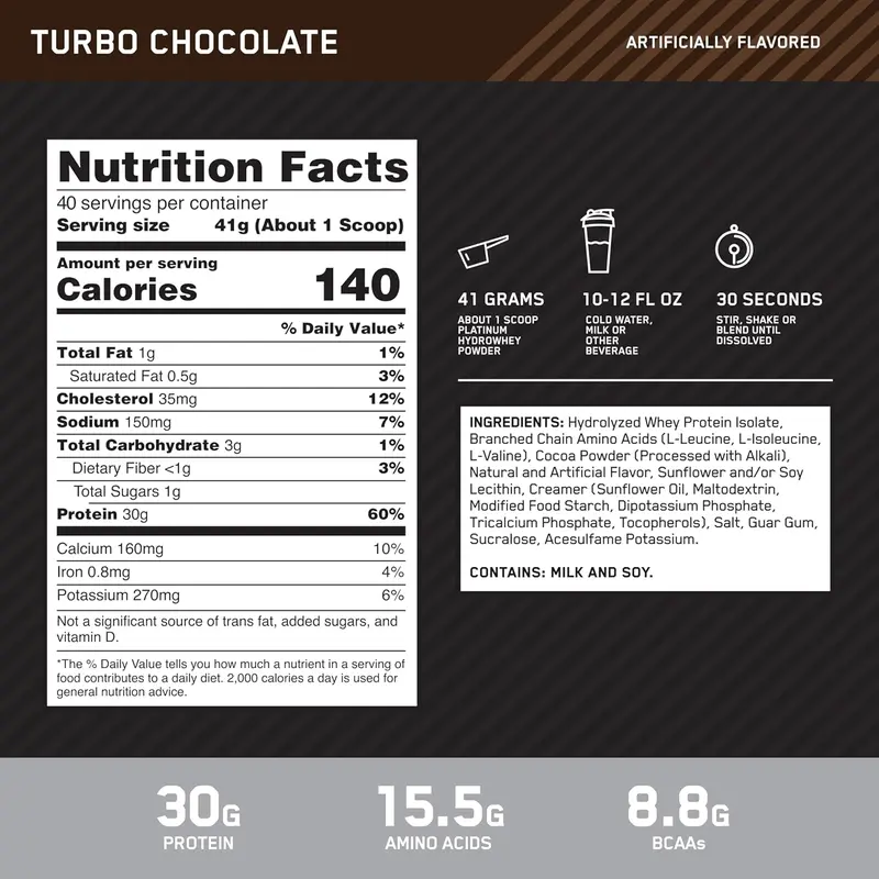 Whey, Whey Protein Isolate Hydrolized Powder for Bodybuilding, Natural Source of BCAA, Milk Chocolate Flavor, 40 Servings, 1.6 kg, Packaging May Vary 2