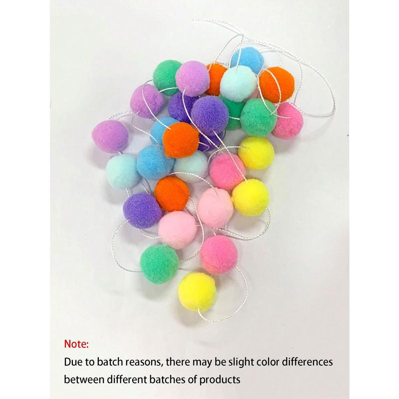 1pack-Color Of Macaron Colorful Pom Pom Garland 6.5 Feet Long 30 Ball Garland For Mardi Gras Easter Thanksgiving Wedding Party Decoration Best Gifts Birthday Ornaments Multicolor 7