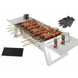 Portable Stainless Steel Folding Charcoal Grill, Compact & Easy To Clean Barbecue Grill, Perfect for Travel, Camping, Backyard BBQ, Picnics, Outdoor Cooking