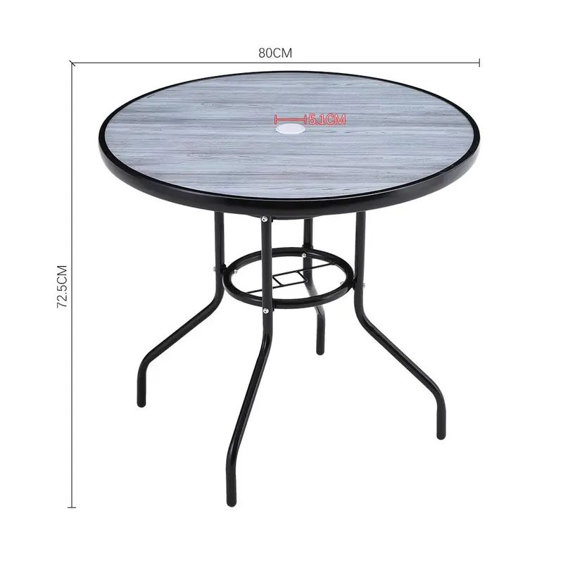 Garden Tempered Glass Wood Grain Coffee Table 6