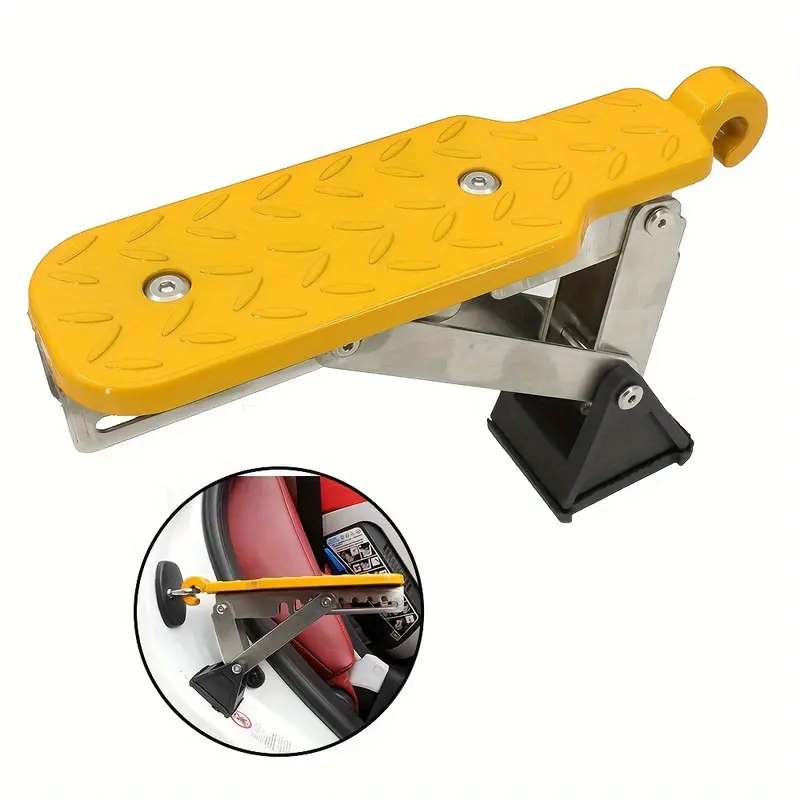 Aluminum Alloy Fit Car Door Step Ladder - Textured Pedal, Adjustable Hooks for SUVs, Trucks, Cars | Durable Car Roof Helper 4