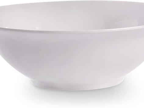 White Serving Bowls - Set of 4 | Serving Dishes | Pasta Bowls | Italian Dinnerware | Porcelain Tableware | For Ramens, Salads, Soups and Noodles | M&W 2