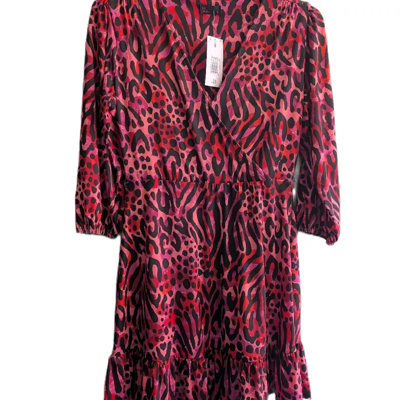 [HOE] PRETTY FIT & FLARE SKATER DRESS IN COLOURFUL ANIMAL PRINT 6-14 Womenswear Comfort Summer 2