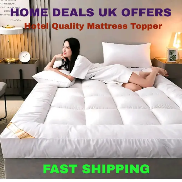 Premium Mattress Topper 10cm 4 Inches Super Thick Hotel Quality Thickness Elasticized Corners Quilted Box Stitched mattress toppers uk cloud toppers comfy bedding Soft Bed mattresses pad Single SmallDouble Double King SuperKing Size