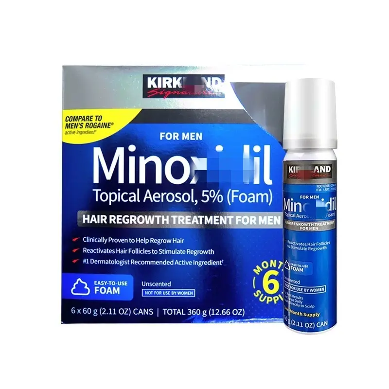 Kirkland Men's Hair Regrowth Foam | Anti-Hair Loss Treatment Set with 6 Foam Bottles