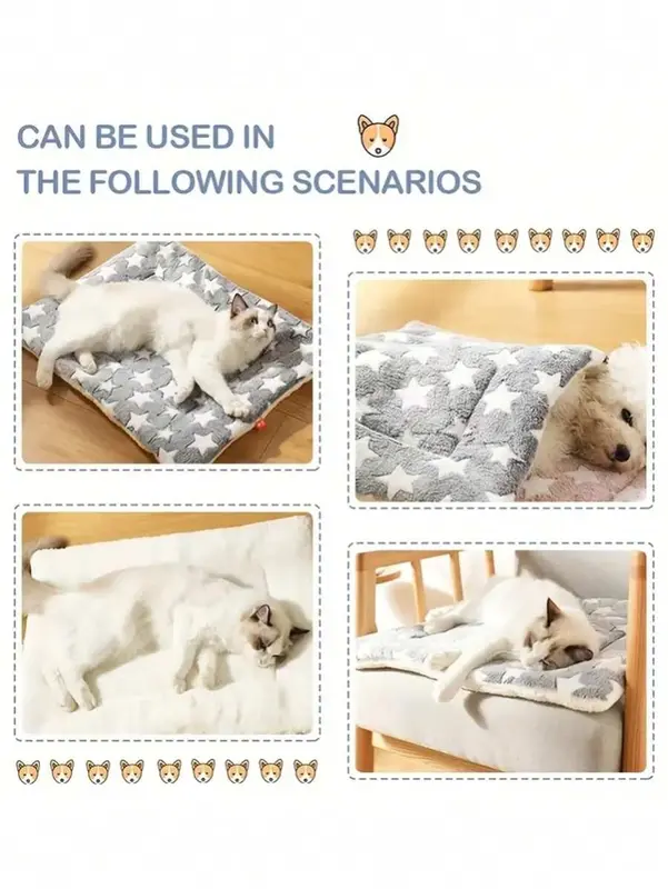 1pc Dog Bed Mat Blanket Soft Cozy Pet Cushion For Small Large Dogs Spring Autumn Warm Travel Mats French Bulldog Chihuahua Supplies 5