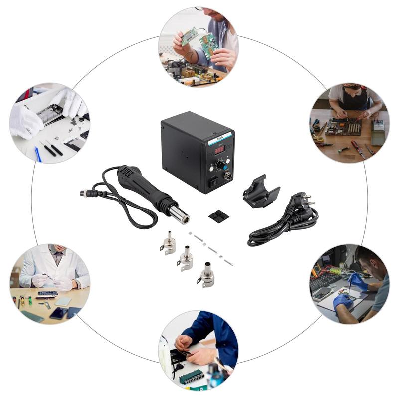 220V SMD Soldering & Desoldering Station for Electronic Repairs with Hot Air Function and LED Display 3