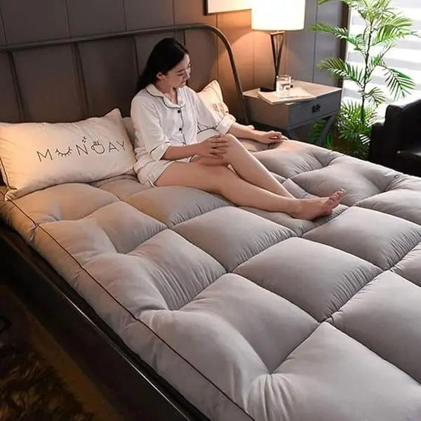 Luxury Mattress Topper Hotel Quality 10cm / 4 Inches Extra Deep Super Thick Bounce Back Toppers Single Double King Super King Size Comfy Bedding Quilted Bed