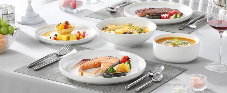 Product Introduction of MALACASA Plates and Bowls Sets, 12/16/18/24-Piece Porcelain Dinnerware Sets Dishware Sets Chip Resistant Ceramic Dish Set Dining Dinner Ware Service for 4/6, Series LUNA 21
