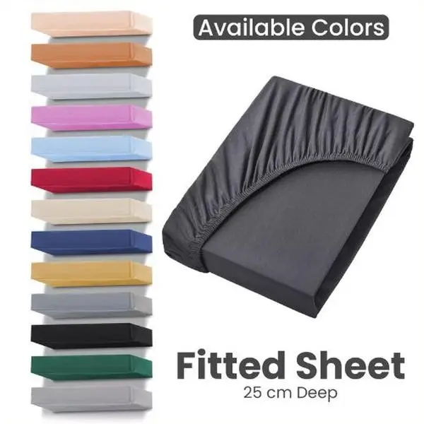 26CM Extra Deep Premium Quality Microfiber Fitted Bed Sheets - - 10 Colors Options, Ultra Soft, Wrinkle-Free & Elastic Pillowcases