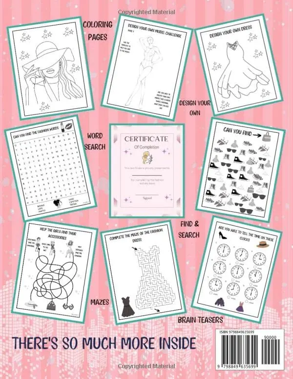 Fashion Activity Book For Girls Aged 8-12: The Perfect Style And Design Fashion Workbook 4