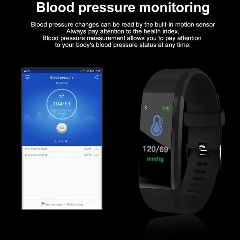 Smart Watch Men Women Fitness Tracker Blood Pressure Heart Rate Sport Watches UK 5