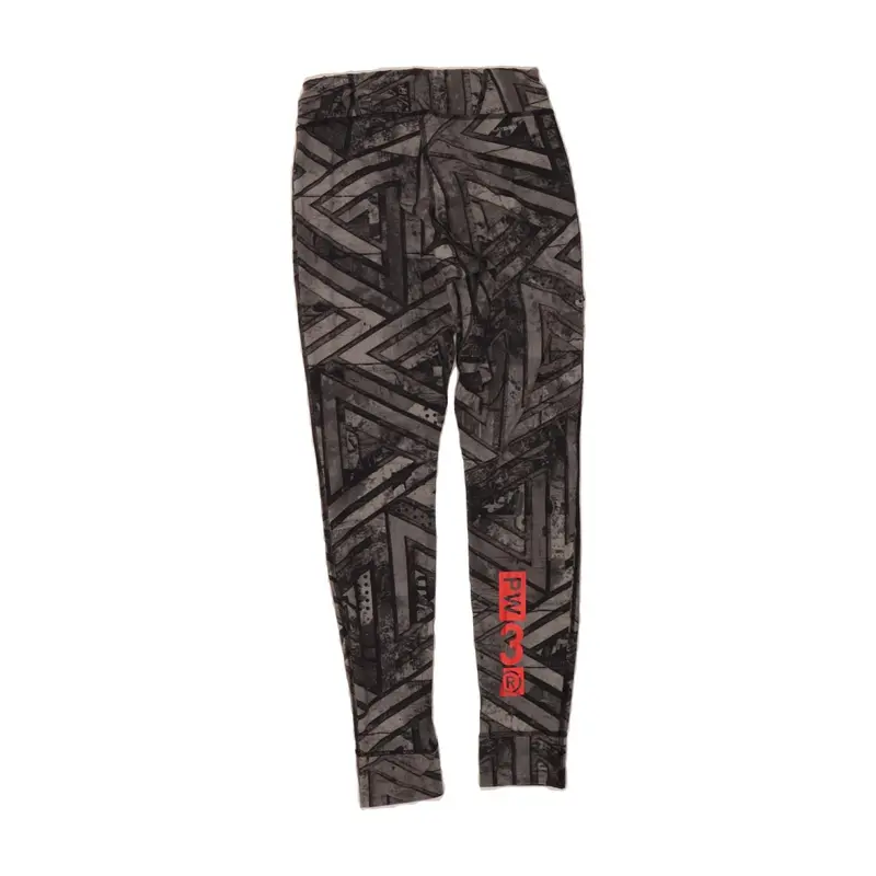 Pre-Owned Vintage REEBOK Womens Graphic Leggings UK 4/6 XS  Grey Geometric Polyester 2