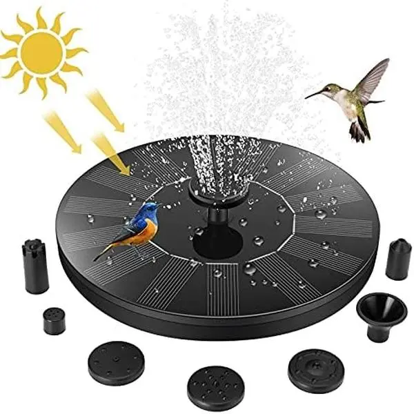 Solar Fountain Pump,Solar Powered Water Features with 7 Nozzles for The Garden, Floating Solar Pond Pump for Bird Bath,Pool, Patio,Pond and Fish Tank