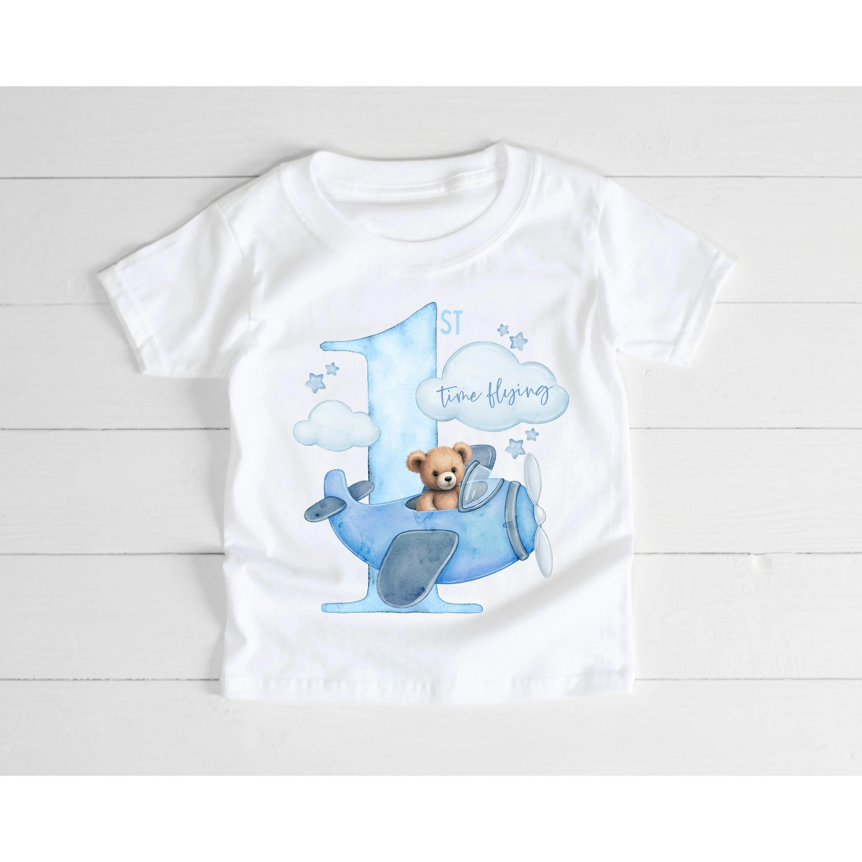 Boys Blue First Time Flyer T-Shirt, Baby Vest or Sleepsuit / Boys Airport Holiday Outfit / My First Time on an Aeroplane