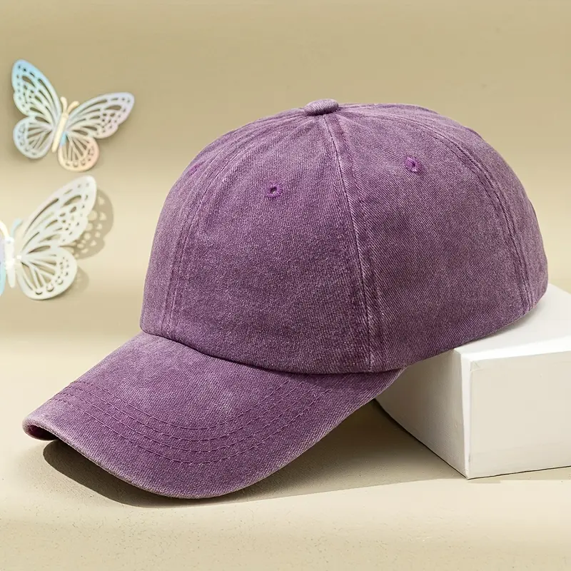 1pc Unisex Retro Baseball Cap, Trendy Versatile Adjustable Peaked Hat, Ideal Choice For Leisure Time And Traveling 2