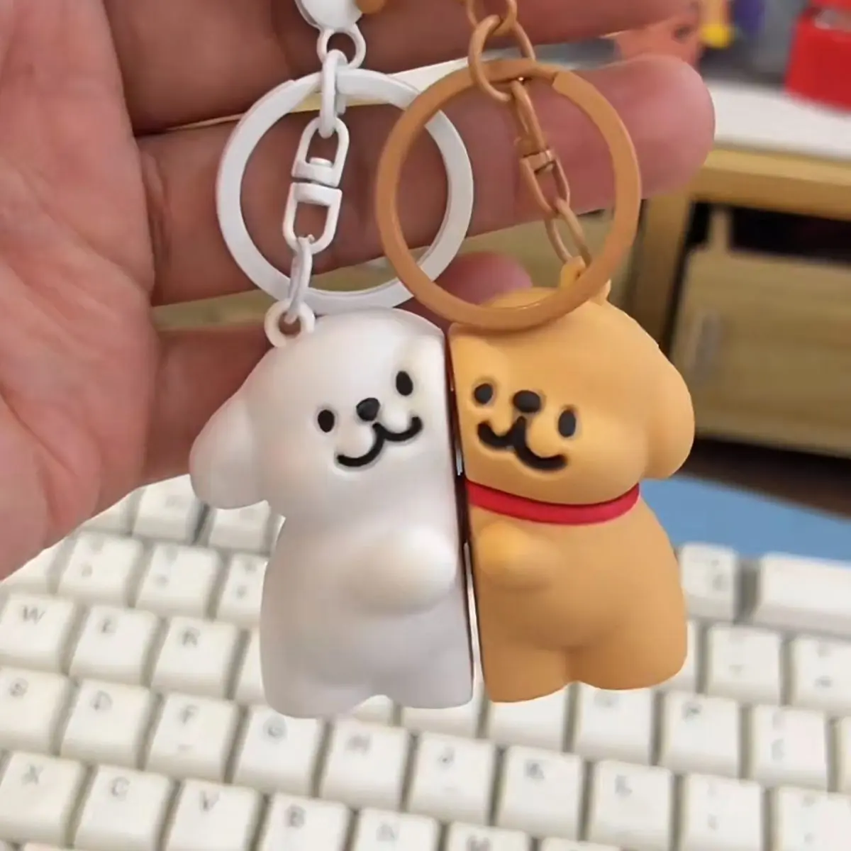 Cute keychain White Puppy