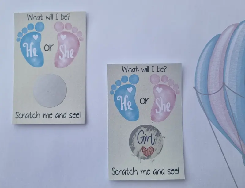 Gender Reveal Scratch Card- A Fun Way to Share the Big News! 1