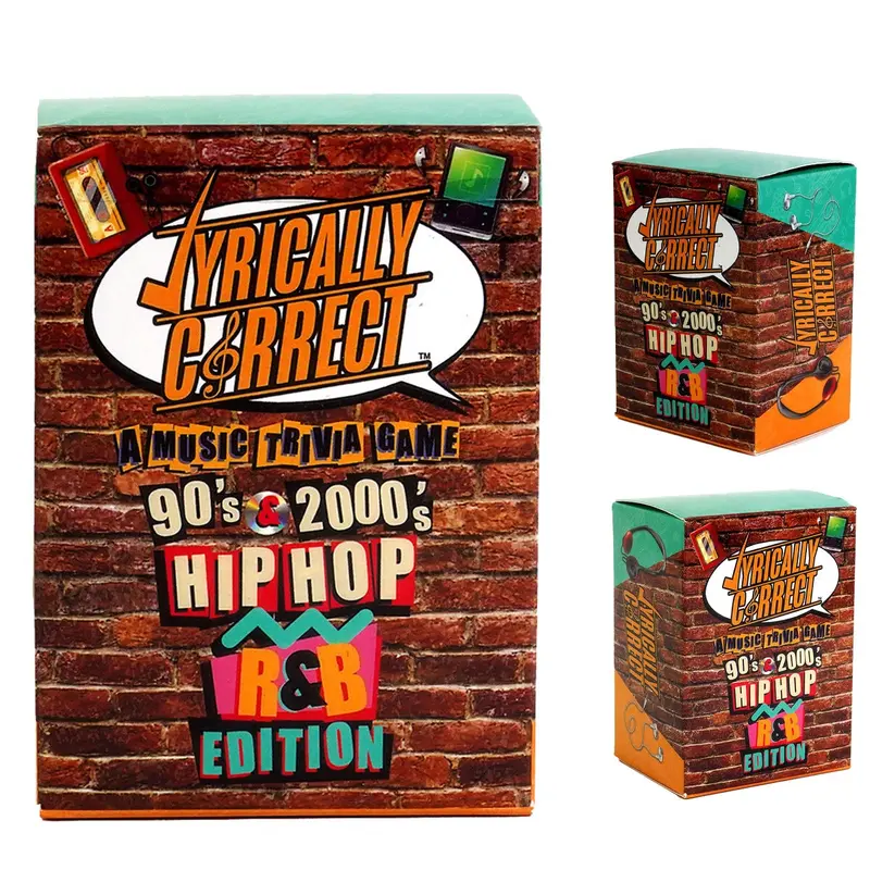 Lyrically Correct 90's &2000's Hip Hop& R&B Music Trivia Card Game for Friends+ card  catching  game pilescard  game board  games 2