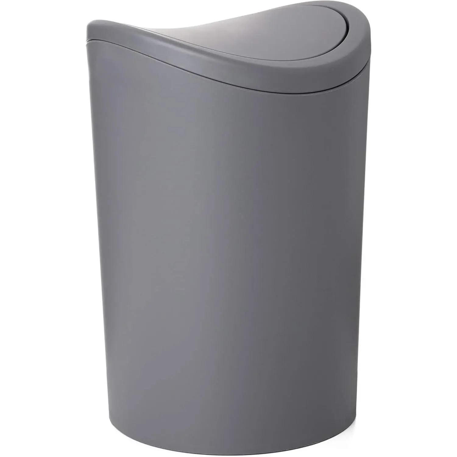 Bathroom Bin with Tilting Lid, 6L Capacity, made of Polypropylene, BPA Free, Color Gray, Measures 19 x 19 x 19 x 28 cm Black