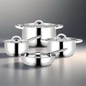 7-Piece Stainless Steel Non-Stick Cookware Set, Safety Handles and Lids, Compatible with Gas and Induction Stoves, Oven Safe and Dishwasher Safe, Perfect for Boiling, Frying, and Stewing