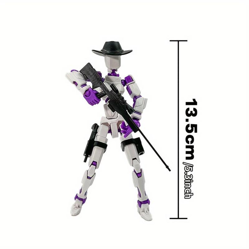 Poseable T13 Action Figure with Weapon Accessories – Multi-Jointed Articulated Titan 13 Dummy Collectible, Desktop Decor for Gamers, Durable ABS, Ages 14+ – Bendables Series 2