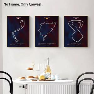 Racing Track Pattern Unframed Painting, 3 Counts/set Modern Canvas Wall Art, Wall Decor for Home Living Room Bedroom Office School