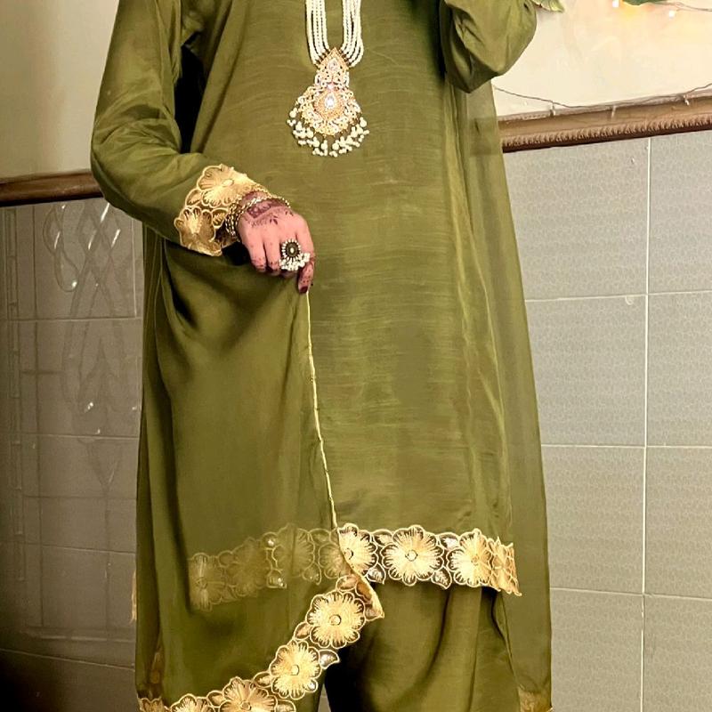 KHAKI FARSHI SHALWAR SUITS 4