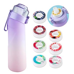 Sports Water Bottle, 650ml Water Bottle with 7 Flavor Pods Set, Straw Drinking Bottle for Outdoor Sports