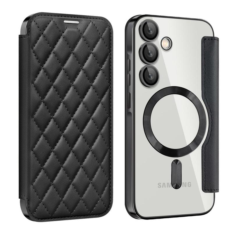 Product Introduction of [Suitable for S25 Plus Magnetic Case] Flip Cover Plated Artificial Leather Magnetic Transparent Mobile Phone Case Suitable for Samsung s25 PLUS S24 Ultra S23 FE S22 Plus A55 A35 A15 A05 A05S Slot Card Wallet Mobile Phone Case Protection Cellphone Protecti 9