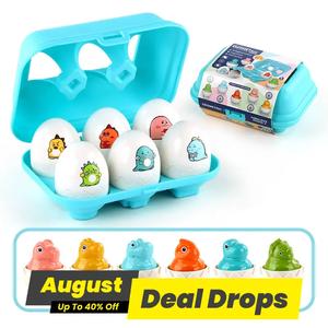 Cute Dinosaur Design Twisted Egg Toy with Sound, Press & Play Eggs Toy, Early Education Dinosaur Shape Matching Toy, Educational Toy for Child, Capsule Kit