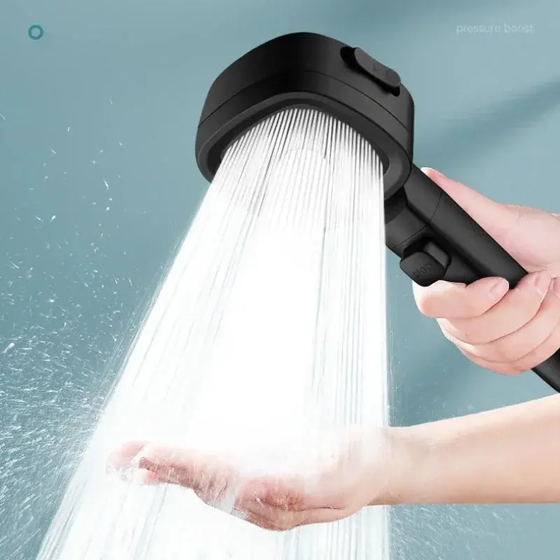 High Pressure Water Saving Shower Head with 3 Modes - Adjustable One-Key Stop Massage Sprayer