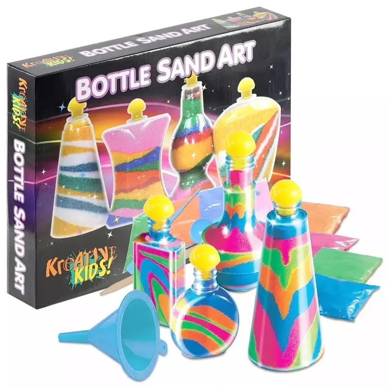 "DIY Sand Art Kit for Kids – Creative Craft Activity Set with Coloured Sand & Bottles" 0
