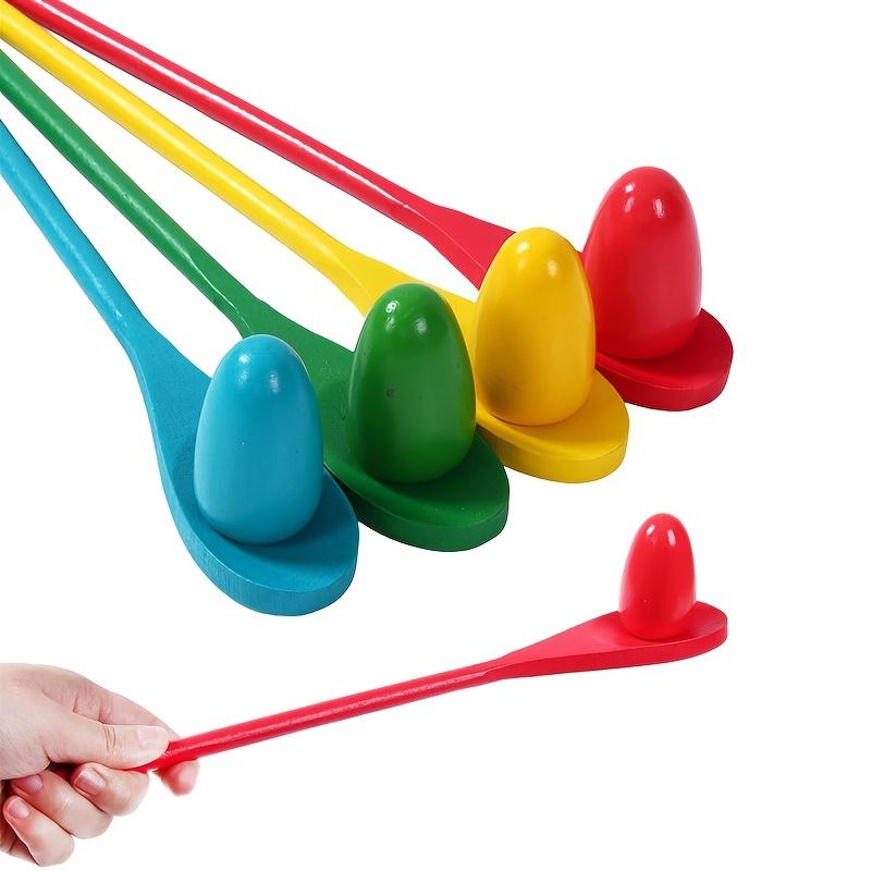 4 Sets Wooden Balance Spoons - Easter Egg Spoon Race Game Set for Party Decorations, Outdoor Fun Games, and Party Gifts, Party Supplies 1