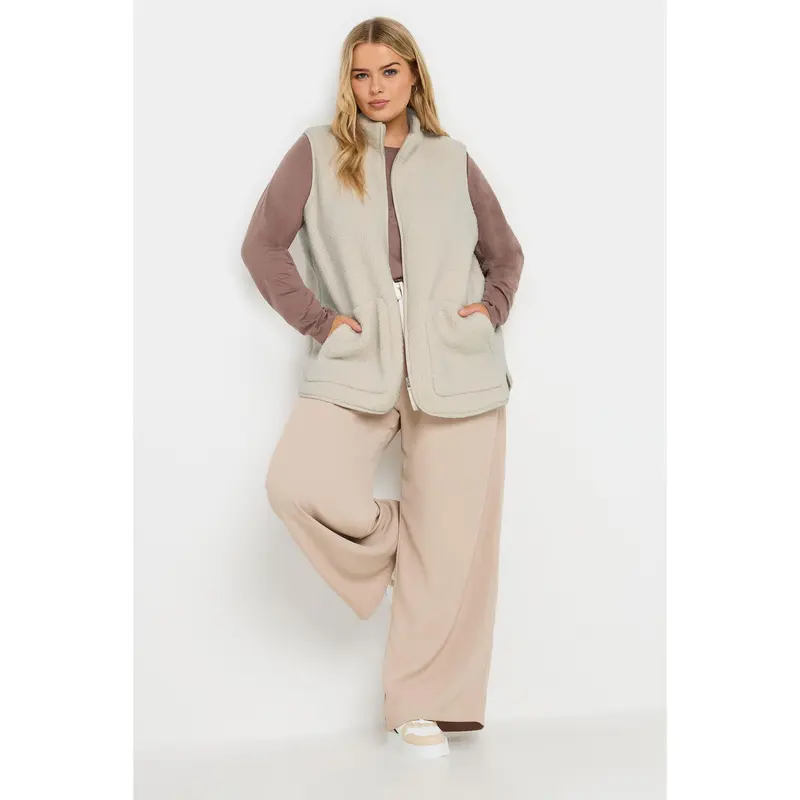 YOURS Curve Cream Teddy Borg Gilet 1