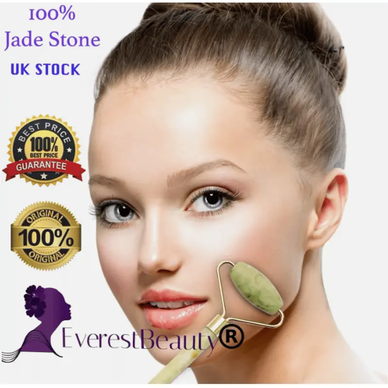 Jade Face Massage Roller Beauty Tool Facial Eye Neck Body Anti Ageing Therapy Skincare Comfort 0
