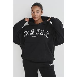 Kaiia Sport Logo Oversized Hoodie Black