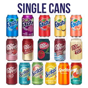 American Soda Range (Fanta, Dr Pepper, Coca-Cola, Sunkist) 12fl oz/355ml - Single Can Sweet Beverage
