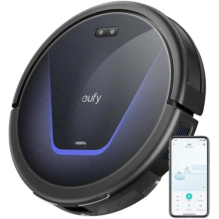 G50 Robot Vacuum Cleaner with 4,000 Pa Strong Suction, Pro-Detangle Comb, Roller Brush, Automatic Charging, Quiet, Work with Alexa, Boostiq