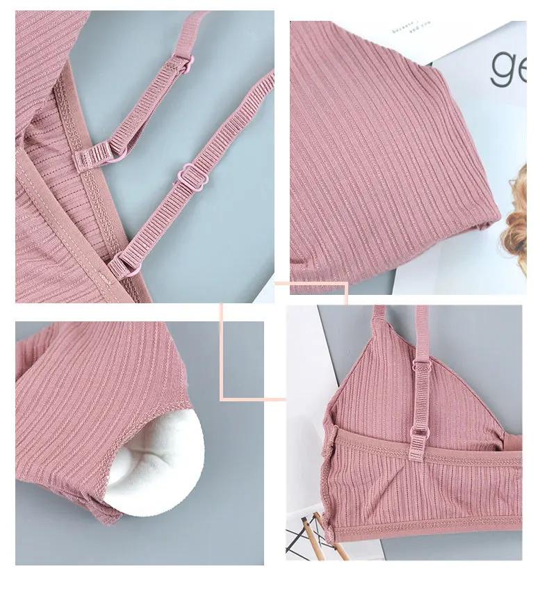 Product Introduction of Bow Back Strap with Thread Heart Knot Hot Selling Women's French Triangle Cup Thin Style No Steel Ring Gathering Wrapping Chest 12