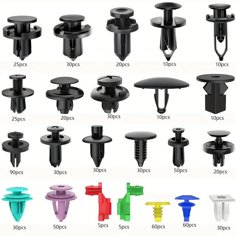[Most Popular Sizes] Automotive Push Fasteners And Automotive Fastener Classification | 680pcs 725pcs | Nylon | 23 Most Popular Sizes of Nylon Bumpers, Mudguards, Rivet Straps, 10 Cable Ties, And Fastener Removers 4