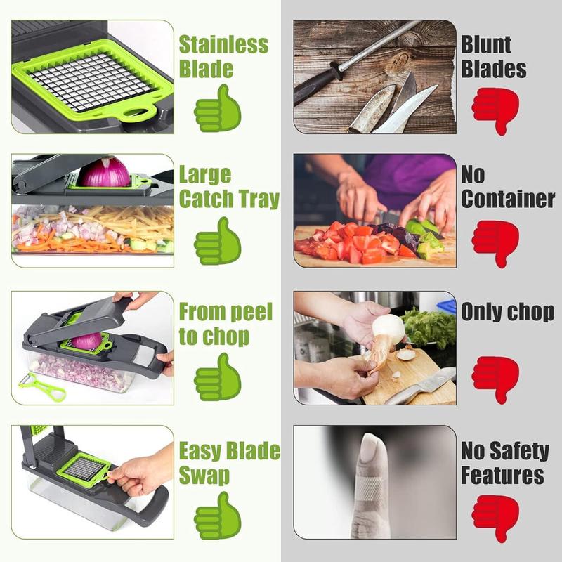 16 in 1 Vegetable Chopper Salad Fruit Mandolin Slicer Food Dicer Cutter Peeler. Kitchen Utensils 7