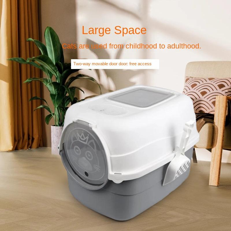 Cat Litter Box Fully Enclosed Cat Toilet Extra Large Deodorizing Anti-Splash with Sand Kitten Sand Poop Box Cat Supplies 0