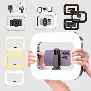 Portable Selfie Light with Phone holder, Handheld Stabilizer with Ring Light, Photographic Equipment, Selfie Light for Live Streaming & Video Recording, Selfie Accessories