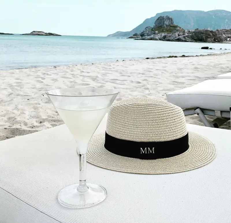 Personalised Straw Fedora Hat 1