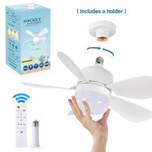 E27 Screw Socket Fan Light, 3 Speed Adjustable Fan Light with 5 Blades & Remote Control, Multifunctional Fan Ceiling Lighting Lamp for Home, Kitchen, Restaurant, Lights Bedroom, Bedroom Decor, Hexagonal Ceiling Light, Led Lighting Fan