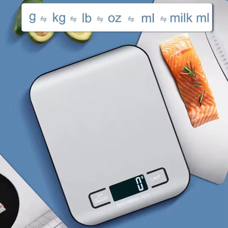 Digital Kitchen Scale LED Display 5kg/1g Stainless Steel Panel Electronic Scales Home Jewelry Food Snacks Weighing Baking Tools 0