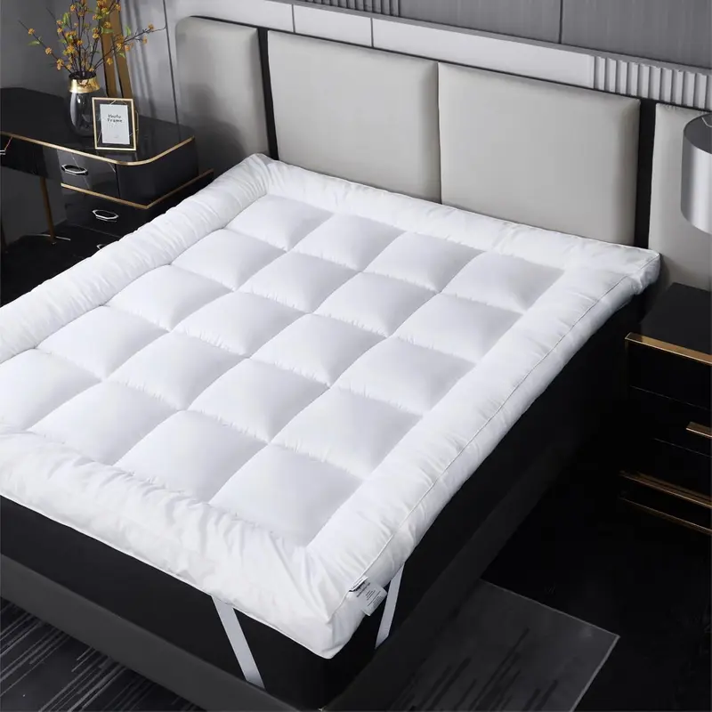 10Cm\4Inch Deep Mattrsss Topper Heavy Box Stitched Thick Hotel Quality Microfiber Mattress Topper Single Double Small Double King Super King All Size UK 0