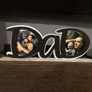 Letter Design Photo Frame for Room Decor, 1 Count Dad/Papa Design Photo Frame for Home Decor, Dad Photo Frame, Gift for Dad